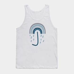 Umbrella Rainbow Pattern Hand Drawing Tank Top